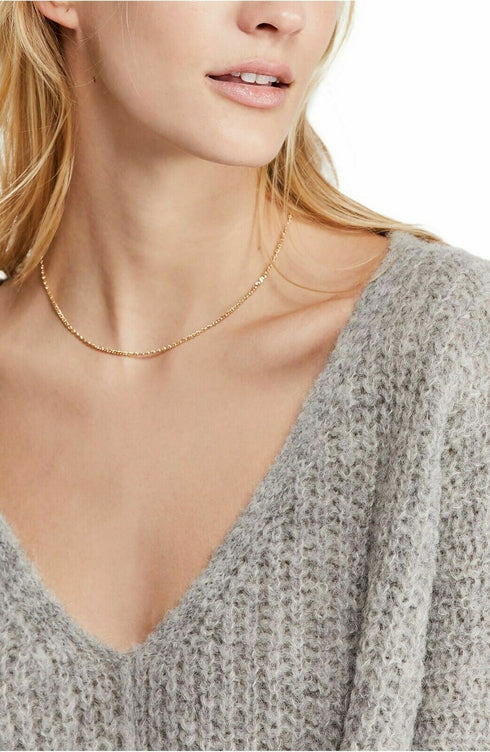 Free People - Light Grey Moonbeam V Neck Sweater Size Small